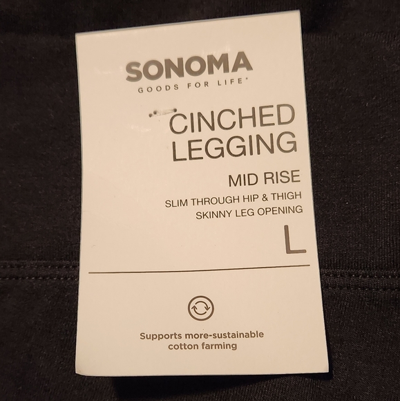Sonoma brand size L black cinched ankle leggings - Picture 2 of 6